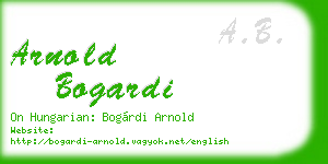 arnold bogardi business card